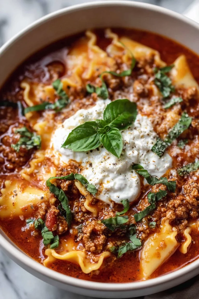 crockpot lasagna soup, comforting, hearty, cheesy, savory, Italian flavors