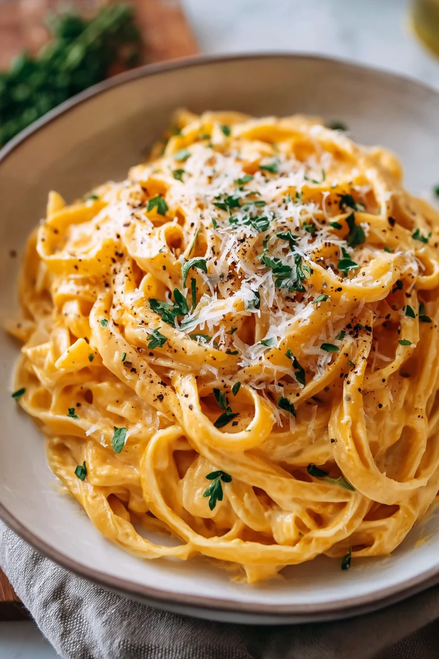 Easy Creamy Pumpkin Alfredo Pasta Easy Creamy Pumpkin Alfredo Pasta recipe step-by-step guide