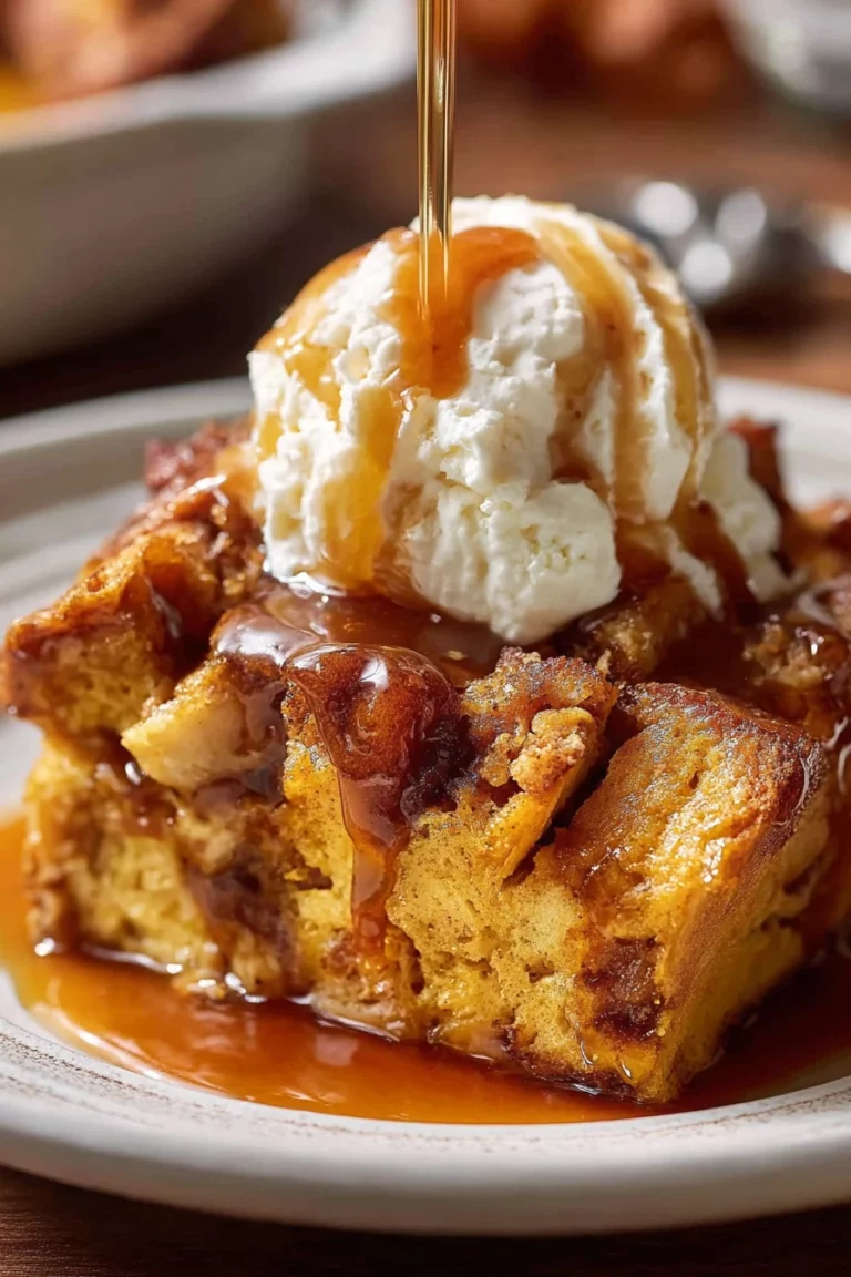 pumpkin bread pudding, easy recipe, delicious, comforting, fall flavors