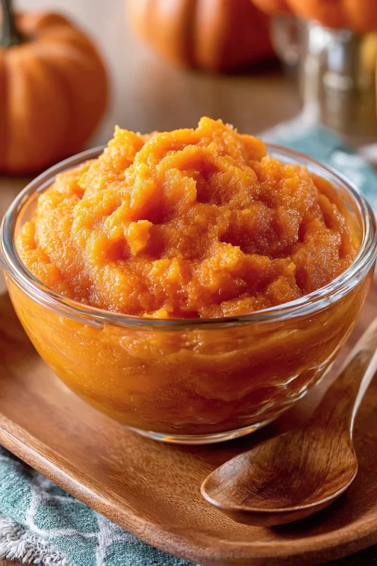 homemade, pumpkin puree, autumn, fresh, vibrant orange color