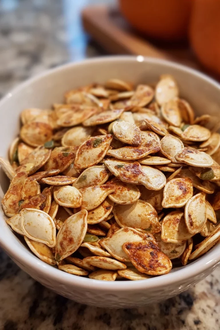 pumpkin seeds, brine, roast, crunchy, savory, fall flavors, delicious snack