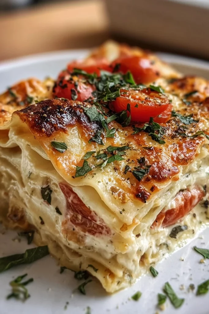 Loaded Veggie White Lasagna, cheesy, flavorful, nutritious, delicious, oven-baked