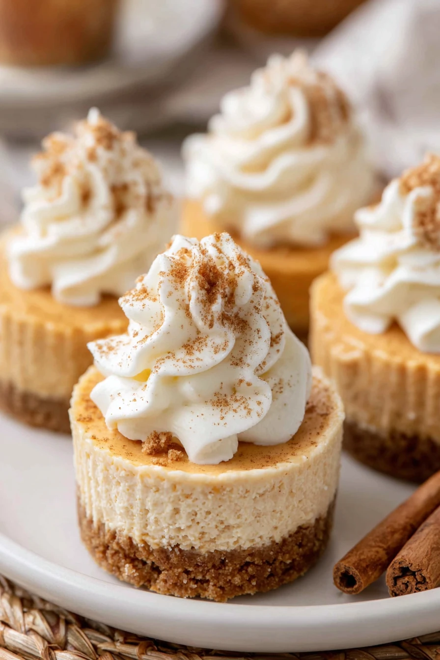 mini, no bake, pumpkin, cheesecakes, creamy, indulgent, autumn flavors
