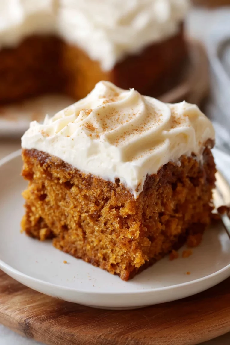 moist pumpkin cake, cream cheese frosting, decadent, spiced, fall flavors