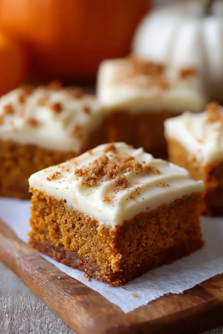 pumpkin bars, cream cheese frosting, old-fashioned, delicious, autumn-inspired, decadent, festive, sweet and creamy