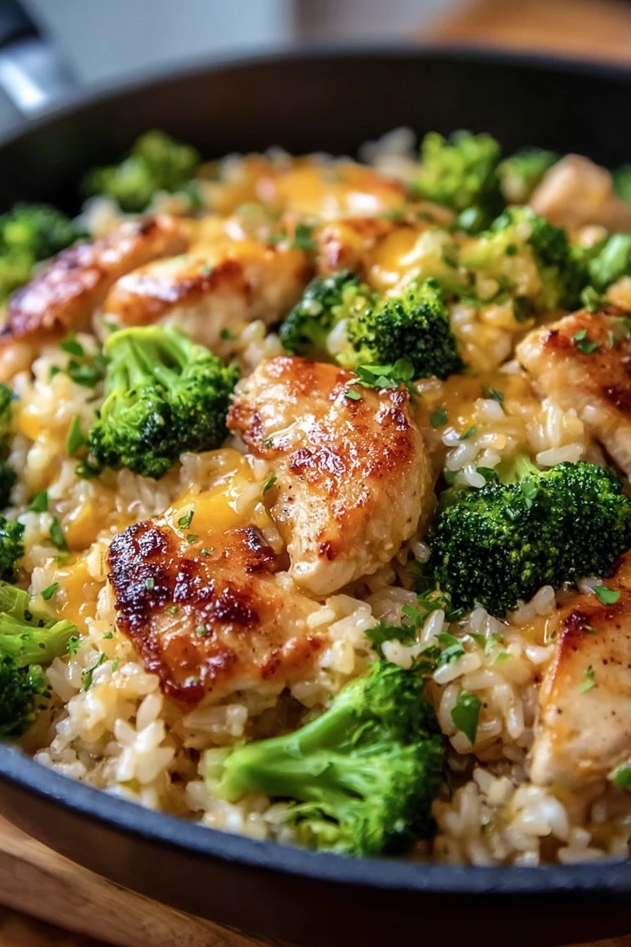 chicken, broccoli, rice casserole, one pan, savory, nutritious