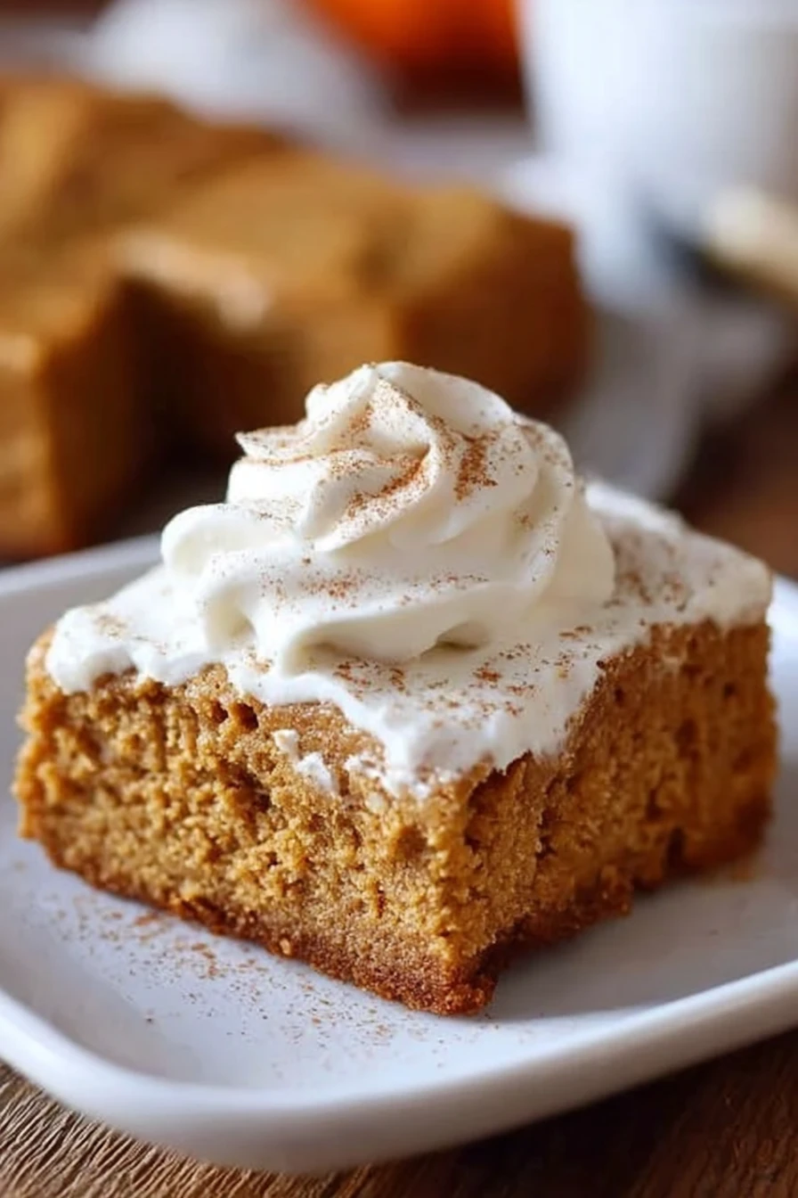 pumpkin bars, cake mix, deliciously spiced, moist, fall dessert