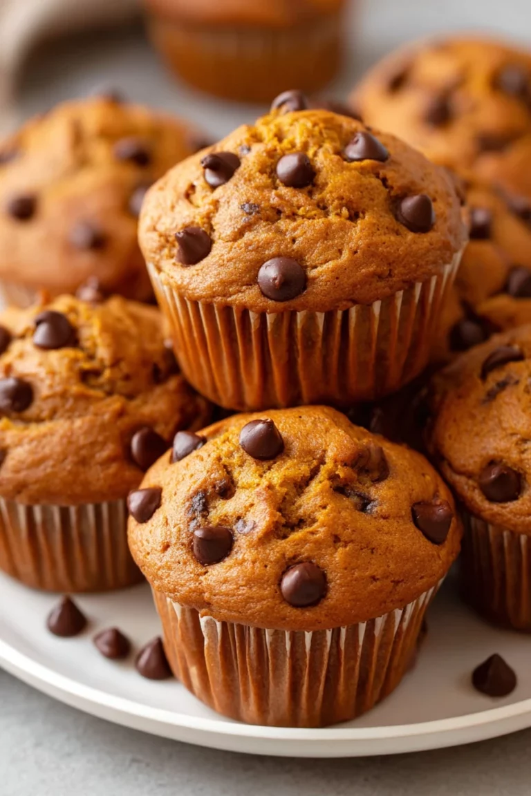 pumpkin chocolate chip muffins, moist, delicious, autumn flavors, decadent