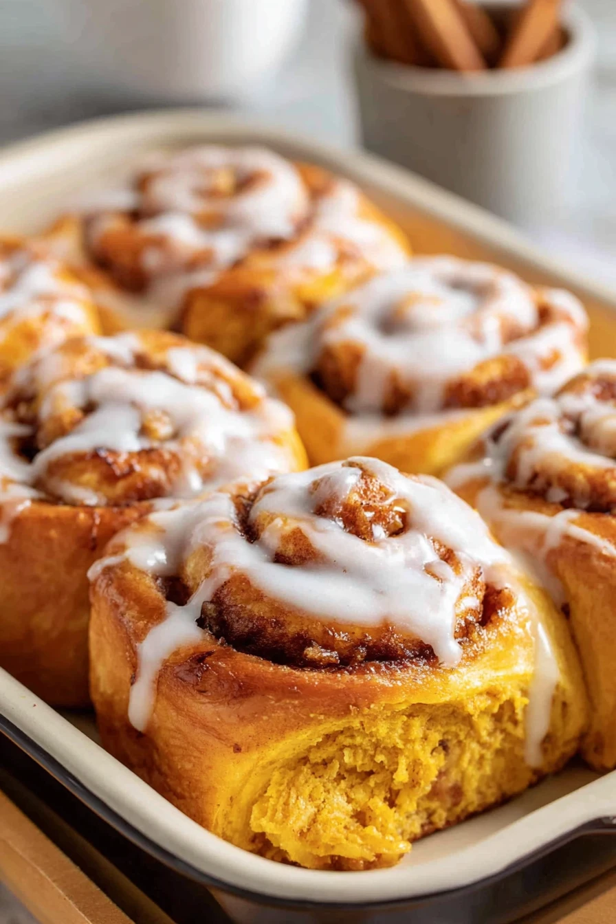 pumpkin cinnamon rolls, fall flavors, warm and gooey, aromatic spices, delicious swirls