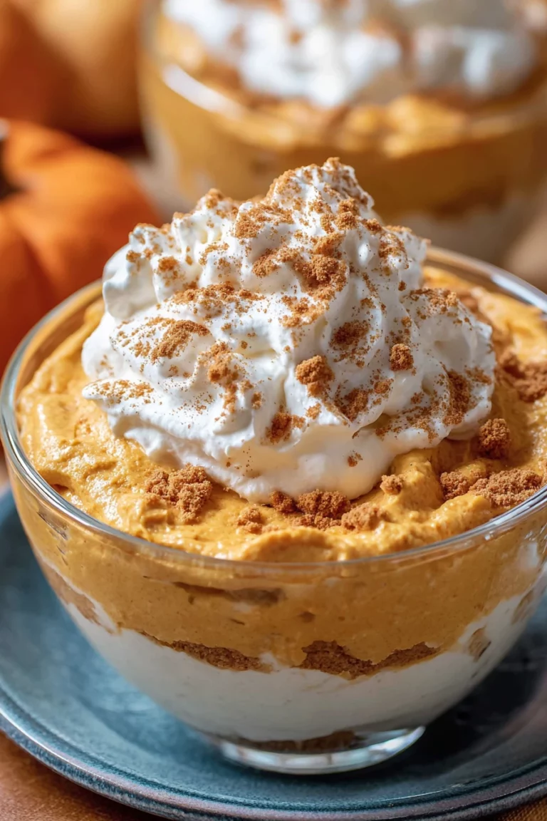 pumpkin dessert, creamy Cool Whip, decadent fall treat, sweet and indulgent
