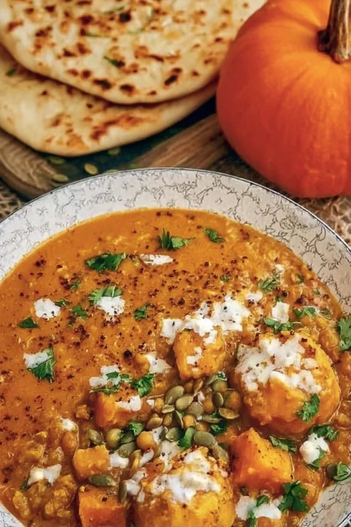 pumpkin curry, coconut sauce, aromatic, creamy, flavorful, comforting, delicious