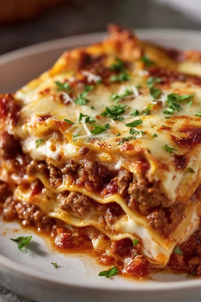 quick classic lasagna recipe, savory layers, cheesy goodness, mouthwatering, Italian cuisine