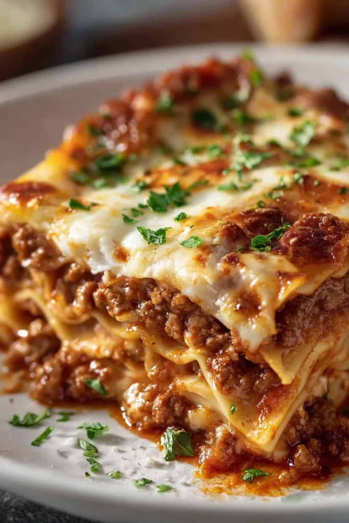 quick classic lasagna recipe, savory layers, cheesy, delicious, baked, comforting