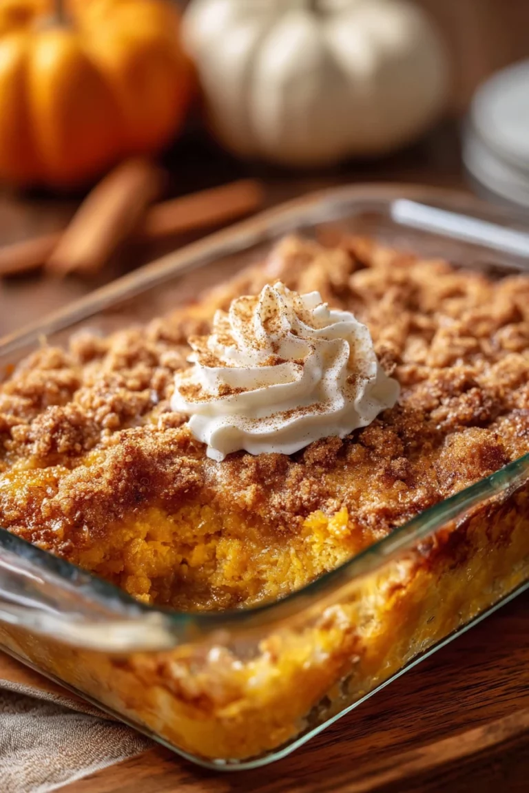 quick pumpkin dump cake recipe, easy, delicious, fall dessert, moist, flavorful, pumpkin spice, simple instructions
