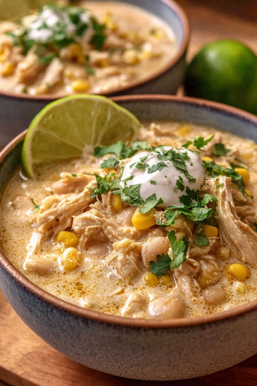 slow cooker, creamy white chicken chili, savory, hearty, comforting, flavorful, delicious