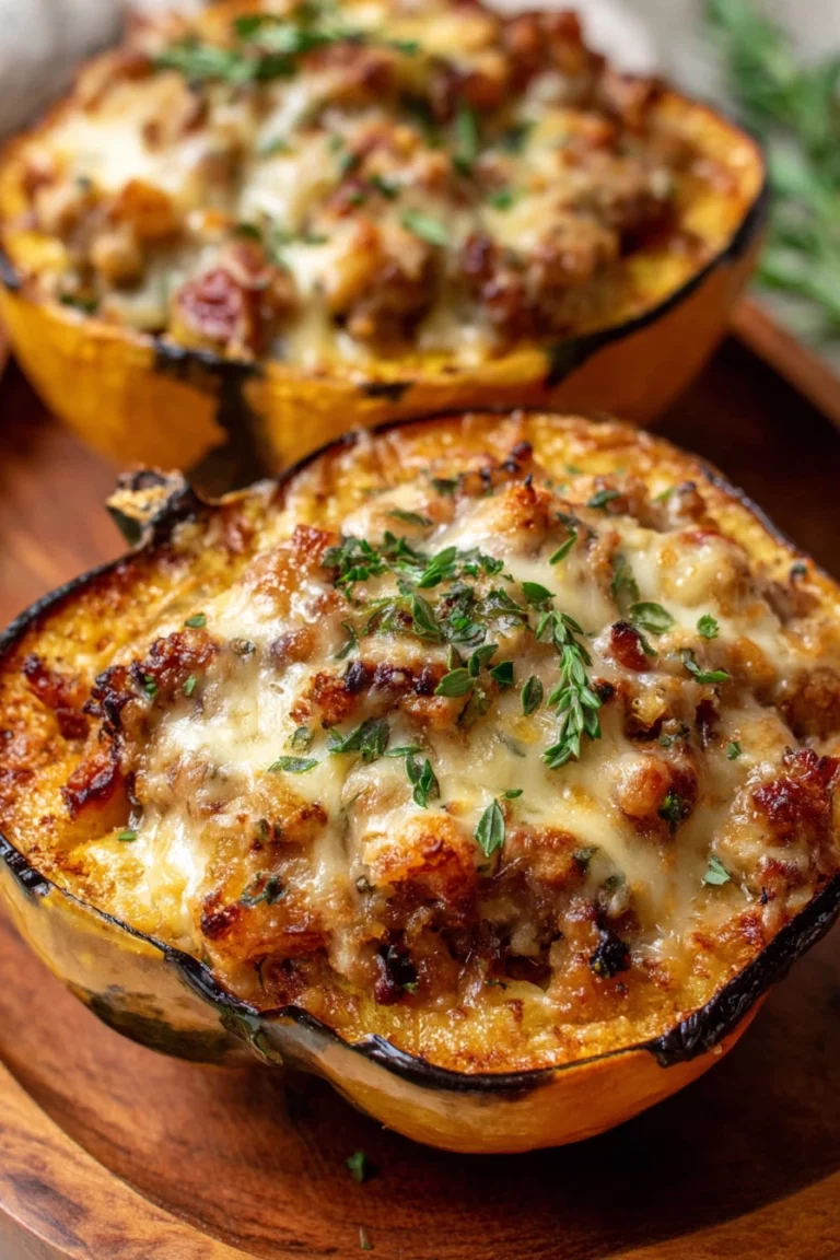 stuffed, baked acorn squash, savory, delicious, fall recipe, healthy, flavorful