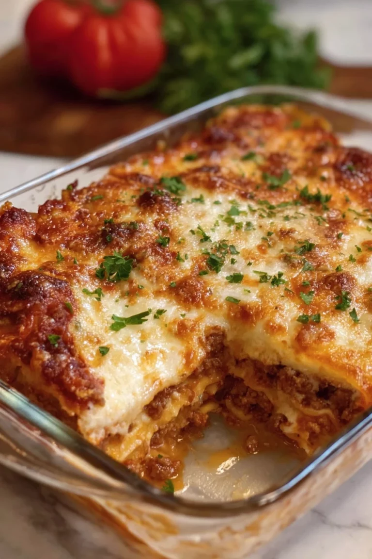 super easy lasagna, delicious layers, savory meat, melted cheese, flavorful sauce