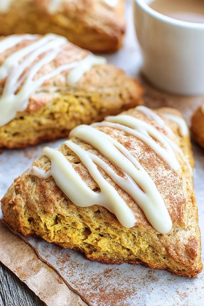 sweet, sourdough, pumpkin, scones, delicious, fall flavors, baked