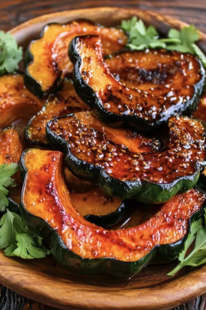 Sweet and Spicy Acorn Squash, roasted, caramelized, flavorful, autumn, savory, delicious