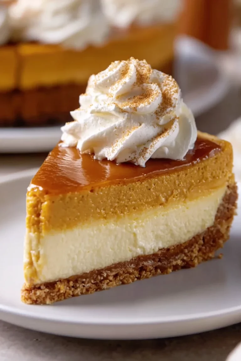 pumpkin pie cheesecake, decadent dessert, creamy filling, spiced crust, autumn flavors
