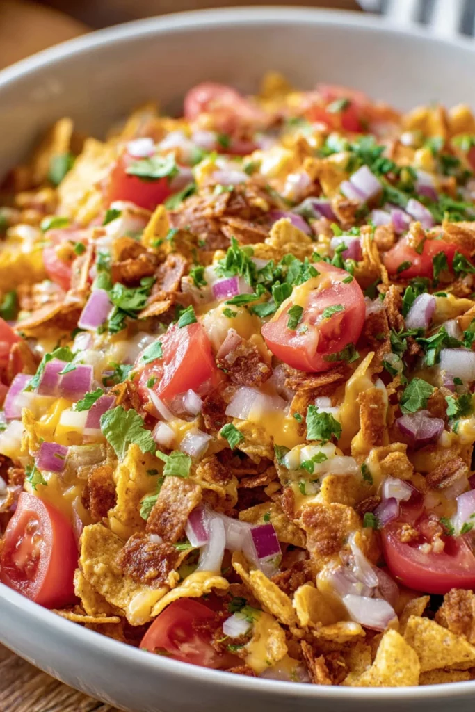 summer salad, Fritos Chili Cheese, refreshing, crunchy, savory, flavorful, delicious