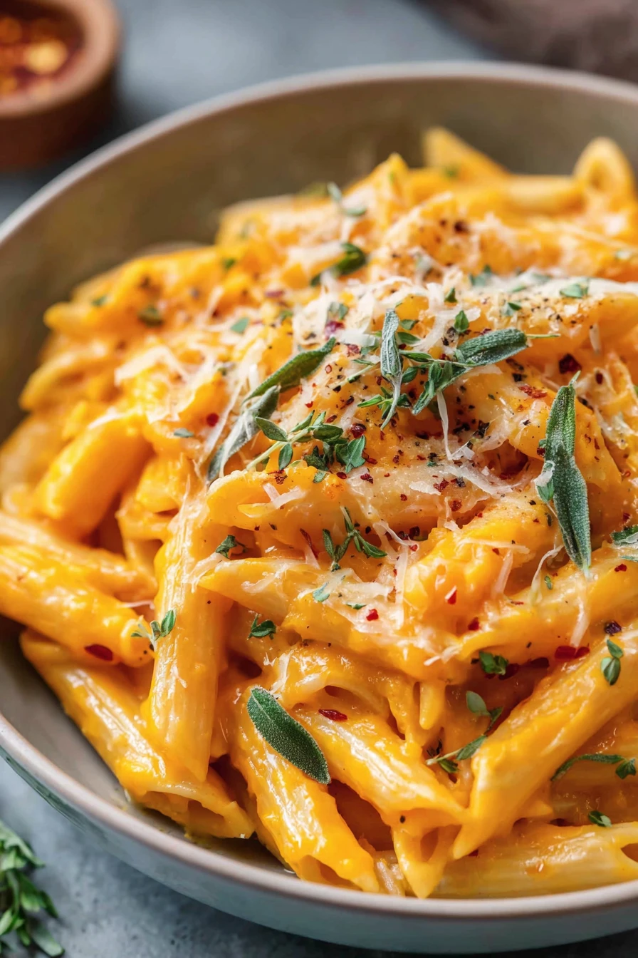 butternut squash, pasta recipe, creamy sauce, savory, comforting, autumn flavors