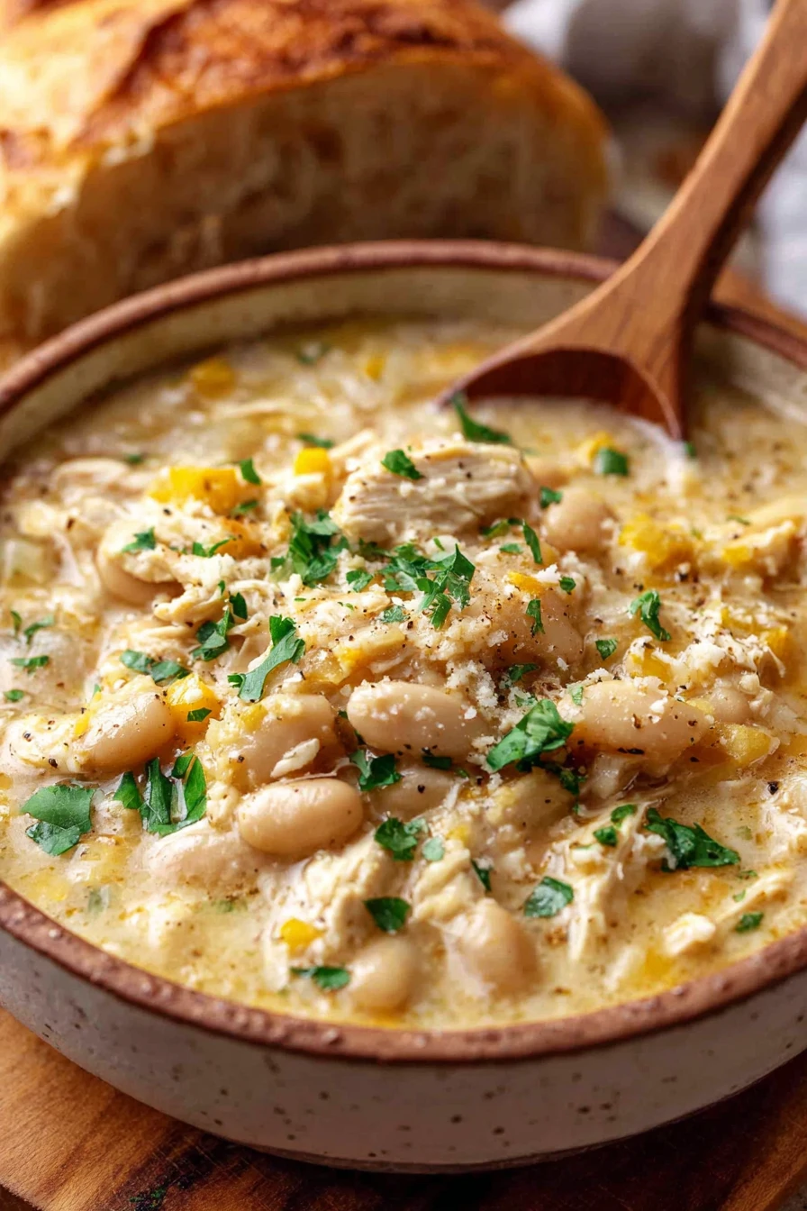 white chicken chili, ultimate comfort food, creamy, flavorful, hearty, spicy, delicious