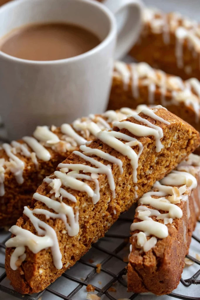 pumpkin spice latte, biscotti recipe, aromatic, crunchy, fall flavors