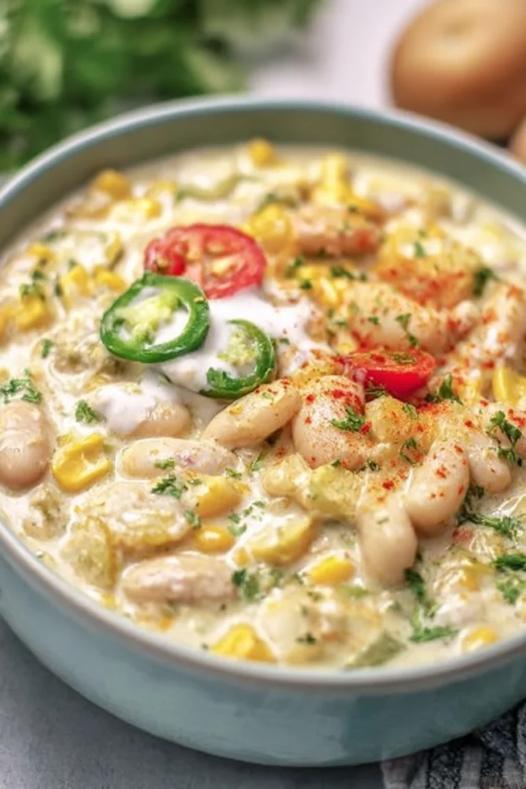 vegetarian white chili, flavorful spices, creamy texture, hearty, delicious, comforting bowl