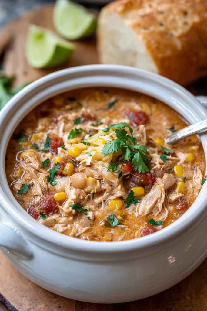 white chicken chili recipe, savory, creamy, hearty, comfort food, spicy, protein-packed, delicious