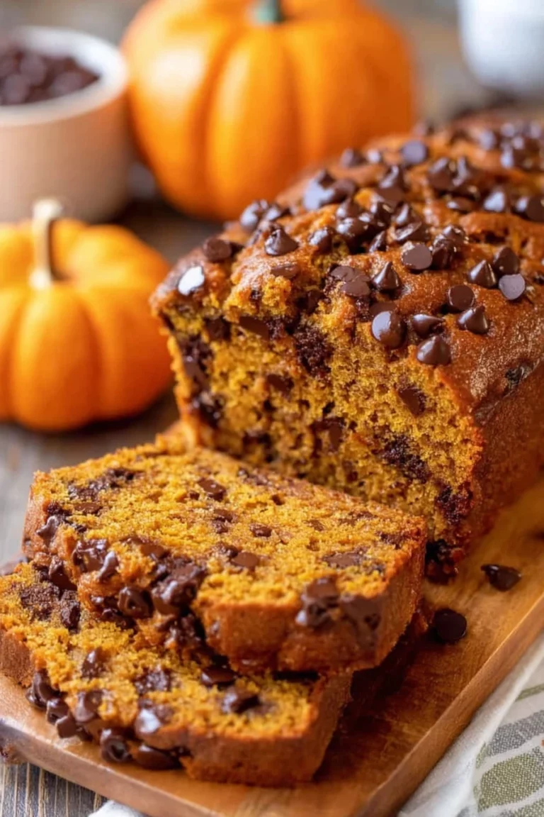 chocolate chip pumpkin bread, moist, delicious, fall flavors, sweet