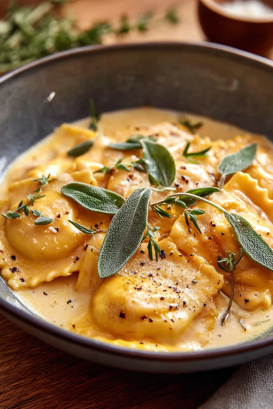 Creamy Sage Sauce for Butternut Squash Ravioli Creamy Sage Sauce for Butternut Squash Ravioli recipe step-by-step guide