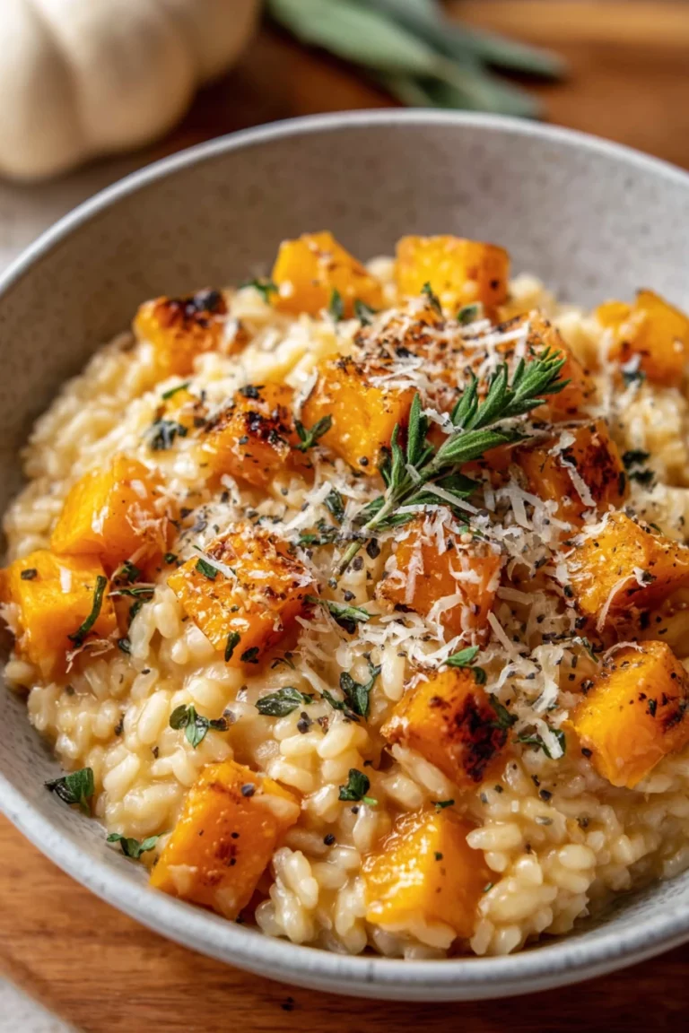 butternut squash risotto, creamy, savory, comfort food, autumn flavors