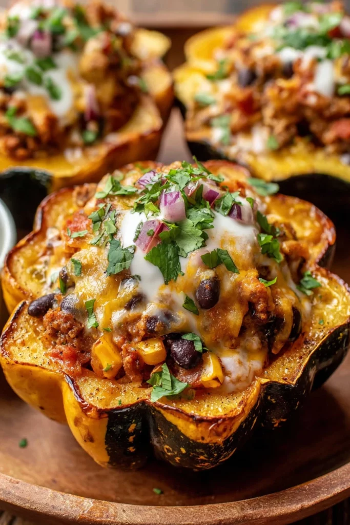 southwest, stuffed, acorn squash, savory, flavorful, nutritious, delicious